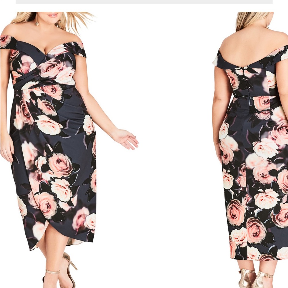 City Chic Sweet Love Off the Shoulder Dress
